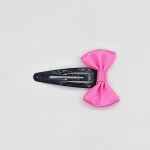 Pink bow black BB hair clip sweet girl hair accessories cute fashion daily wear styling item