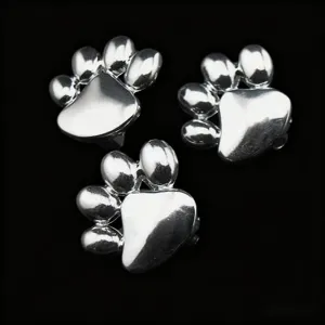 Alloy Smooth Cat Paw Charm DIY Jewelry Making Metal Footprint Loose Beads For Bracelet Necklace Pet Collar Accessories