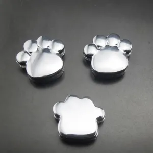 10mm silver paw print metal charms DIY pet collar beads handmade jewelry accessories