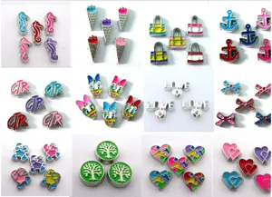 Set di charms smaltati scorrevoli, ciondoli in metallo carini per braccialetti fai da te.