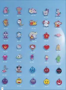 Legierung Emaillierte DIY Anhänger sortierte niedliche Cartoon Tier und Emoji Designs