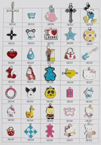 Legierung Emaillierte Cartoon Marke Stil DIY Charms Anhänger Schmuck Zubehör Gitter.