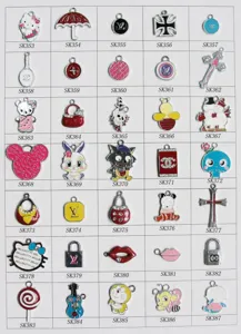 DIY Legierung Emaillierte Strass Charms Anhänger Set Cartoon Luxus Design Schmuck basteln