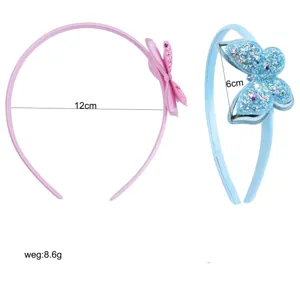Joli serre-tête papillon à paillettes pour enfants accessoire cheveux doux 12cm.