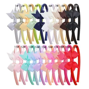 Serre-tete noeud ruban gros-grain colore, lot de 20 accessoires de coiffure pour filles.