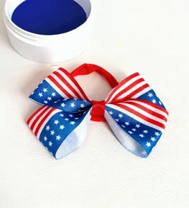 Kids Patriotic Hair Bow 4th of July Red White Blue Stars And Stripes Hair Accessory