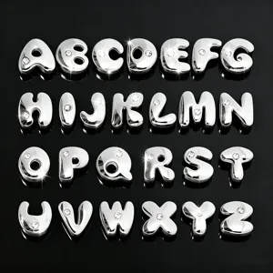 DIY Alliage Strass Lettre Breloques Alphabet Pendentifs Pour Bracelet Porte-clés Fabrication de Bijoux
