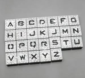 8mm rhinestone letter charms a-z crystal alphabet beads diy jewelry making accessories