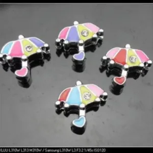 DIY Alloy Oil Drop Umbrella Rhinestone Charm Pendant For Handmade Bracelet Necklace Jewelry Making Accessories Gift