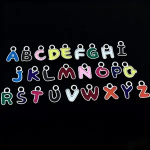 Buntes Englisches Buchstaben Kleiner Anhänger Legierung Emaille DIY Schmuck Zubehör Charm Für Armband Halskette Damen Geschenk