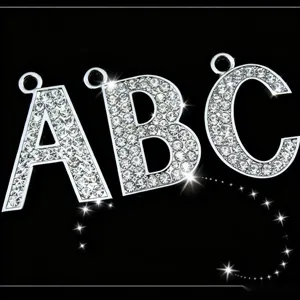 Large English Letter Pendant Alloy Rhinestone DIY Hanging Charm For Sweater Chain KeyChain Jewelry Making