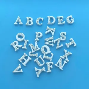 Pendentifs lettres strass blancs, 8mm breloques alphabet DIY pour bracelets et porte-clés détails