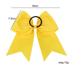 Grande fiocco giallo da cheerleader elastico per capelli, accessorio swallowtail 18x7.5cm.