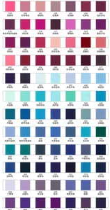 Nuancier de ruban en satin uni pour noeuds DIY et selection d'accessoires de cheveux.