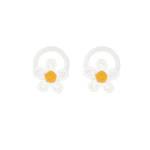Cute daisy flower hair ties for kids, soft seamless elastic hair bands for daily cute ponytails.