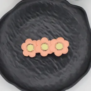 Sweet floral hair clip for girls, cute embroidered side hairpin for children and daily styling.