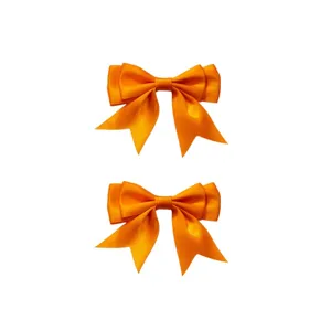 Oranje dubbele lint strik haarspelden, leuke haaraccessoires voor dagelijks gebruik.