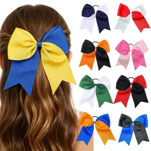 Grandi Elastici per Capelli con Fiocco da Cheerleader Bicolore Nastro in Grosgrain Fiocco Corda per Capelli Coda di Rondine per Bambine Donne