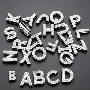 18mm strass coulissant lettre breloques diy accessoires de bijoux pour bracelets colliers