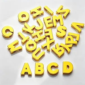 Pendentifs lettres alphabet en alliage plaqué or 8mm pour fabrication de bijoux bracelets