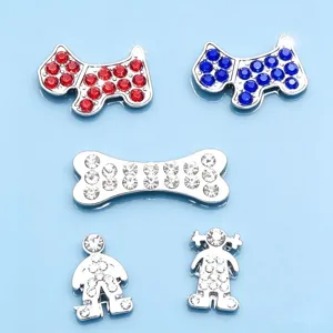 8mm Schiebe-Strasssteine Hund Knochen Junge und Maedchen DIY Armband Schmuck Zubehoer