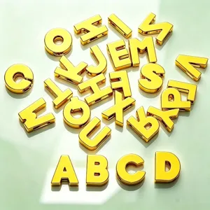 Pendentifs lettres dorées alliage DIY bijoux accessoires perles pour bracelets faits main