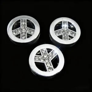 Legering Strass Vredesteken Bedels DIY Sieraden Maken Accessoires Zilveren Vredessymbool Hangers