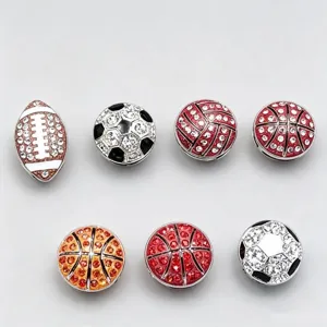8mm strass sport palla ciondoli diy bracciale accessori calcio basket perle nuove