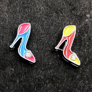 Metal drip oil high heel shoe charms DIY accessories for clothing bags shoes decoration 2pcs