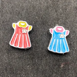 8mm enamel dress charms diy accessories cute clothing bag button decorative pendants