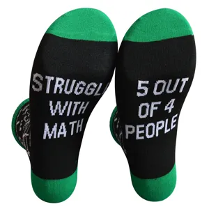 Chaussettes fantaisie en coton unisexes avec texte amusant, chaussettes décontractées
