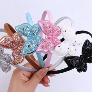 Serre-tête papillon pailleté enfants cerceau de cheveux mignon accessoires de filles