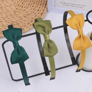 Solid color bow headband set, cute ribbon hair hoops for women and girls daily wear.
