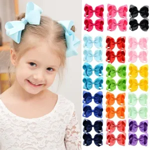 Pince à Cheveux Nœud Papillon en Ruban Gros-Grain pour Filles Fait à la Main Couleur Unie Accessoires Cheveux