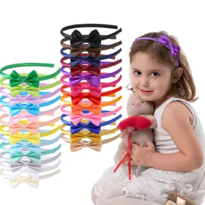 Einfarbig Satin Schleife Haarreif Für Mädchen Süße Kinder Haarschmuck Prinzessin Kopfschmuck Handgefertigtes Stirnband