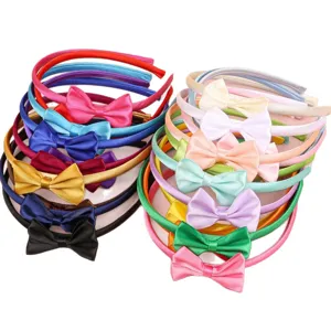Bunte Satin Schleifen Haarreifen für Mädchen, süße Haarreif mit kleinen Schleifen für Frisuren.
