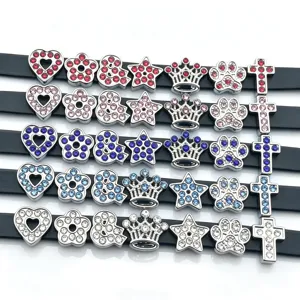 8mm Breloques Strass Cristal Métal DIY Bijoux Perles Bracelet en Cuir Accessoires
