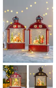 Christmas snow globe lantern music box desktop decoration holiday home party ornament