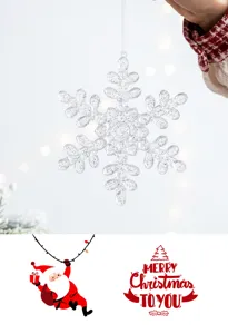 Transparant glinsterende sneeuwvlok kerstboom hangend ornament feestelijke decoratie