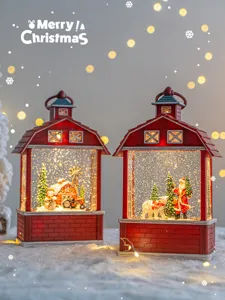 Christmas snow globe lantern decorative light desktop ornament holiday home party setup