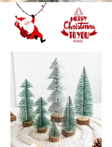 Set di mini alberi di Natale da tavolo per decorazioni festive per la casa e le vetrine.