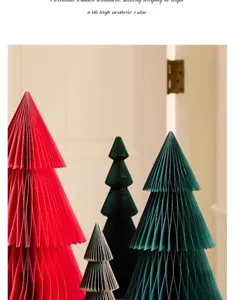 Arbol de Navidad de origami decoracion festiva adorno de mesa papel de panal hogar