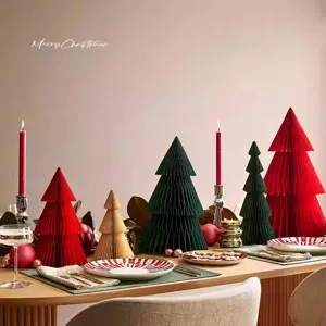 Navidad origami papel arbol decoracion de mesa fiesta hogar ornamentos nuevo estilo
