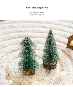 Mini albero di Natale ornamento decorazione da tavolo piccolo cedro con base in legno neve