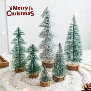Mini albero di natale set decorazione da scrivania piccolo pino festa casa ornamenti