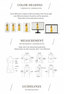 Measurement guide and sizing instructions detail chart for women apparel shopping reference.