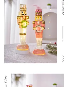 Set di decorazioni da tavolo soldato schiaccianoci di Natale luminoso per feste.