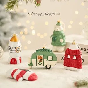 Christmas Tree Ornaments Resin Hanging Pendant Festival Party Home Decorative Set