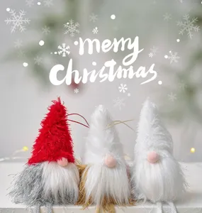 Weihnachten Zwerg Plüsch Hängeornament Set für Baumdekoration und festliche Raumdekoration.