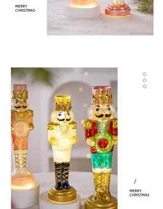 Natale illuminato schiaccianoci soldato statuetta da tavolo luminosa decorazione natalizia